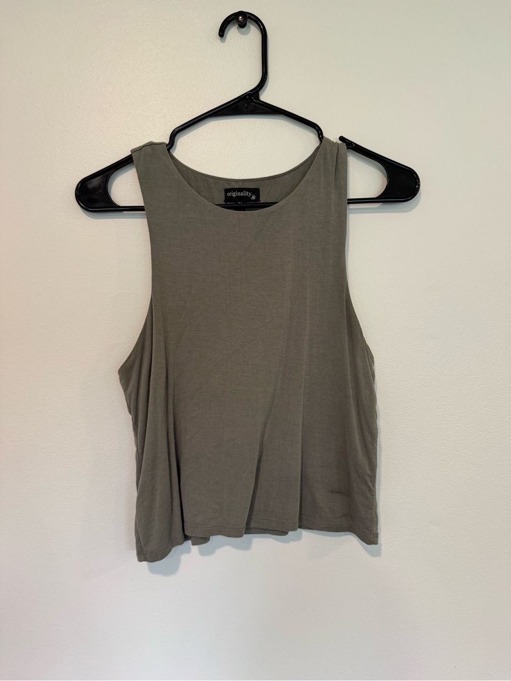 Olive Green Sleeveless Crop Top